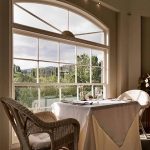 dining table with view over river